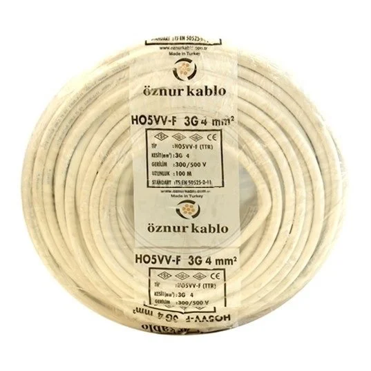 Öznur 10 Metre 3 x 4 TTR Çok Telli %100 Bakır Kablo